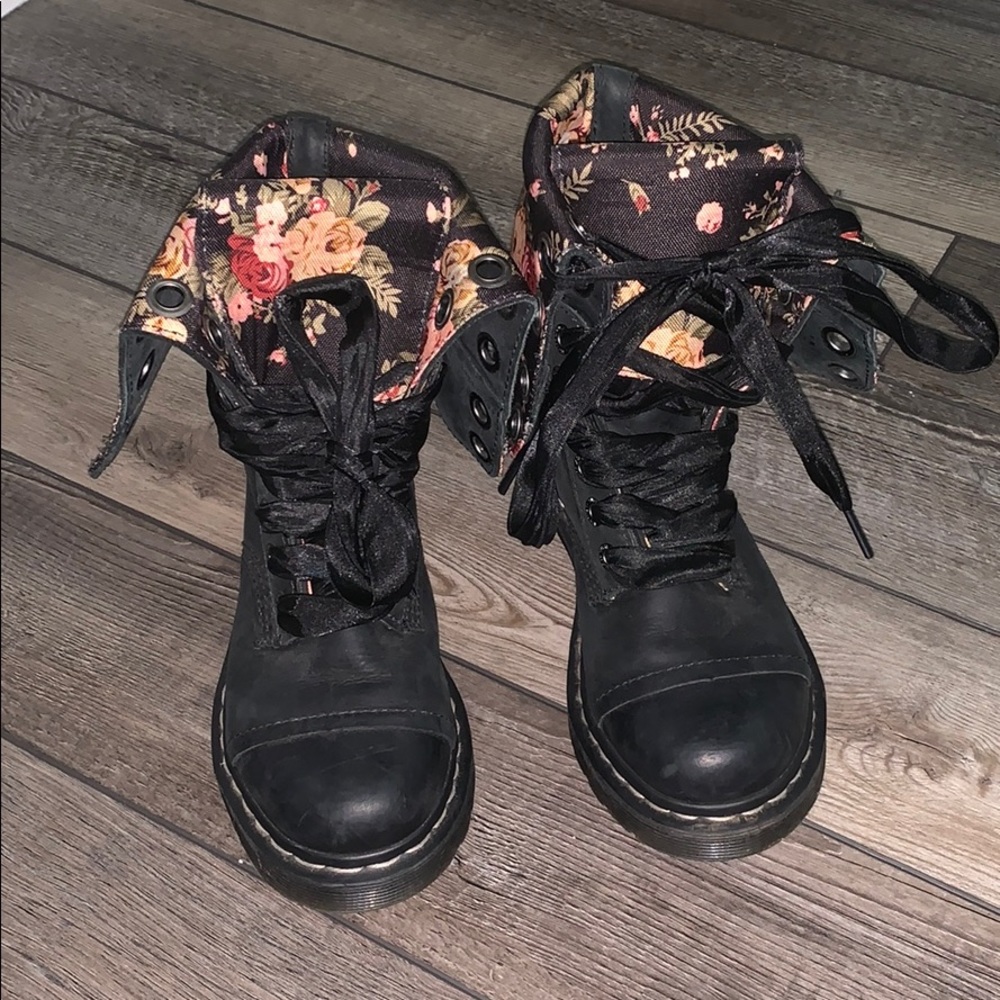 Black Doc Martens with foldable top